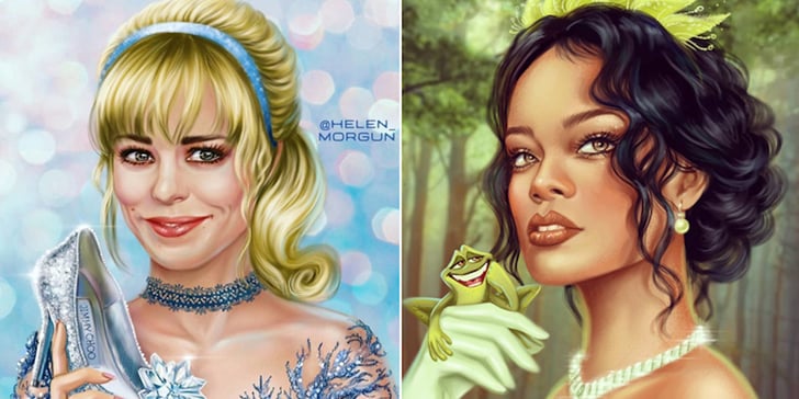 Female Celebrities As Disney Princesses Artwork Popsugar Smart Living