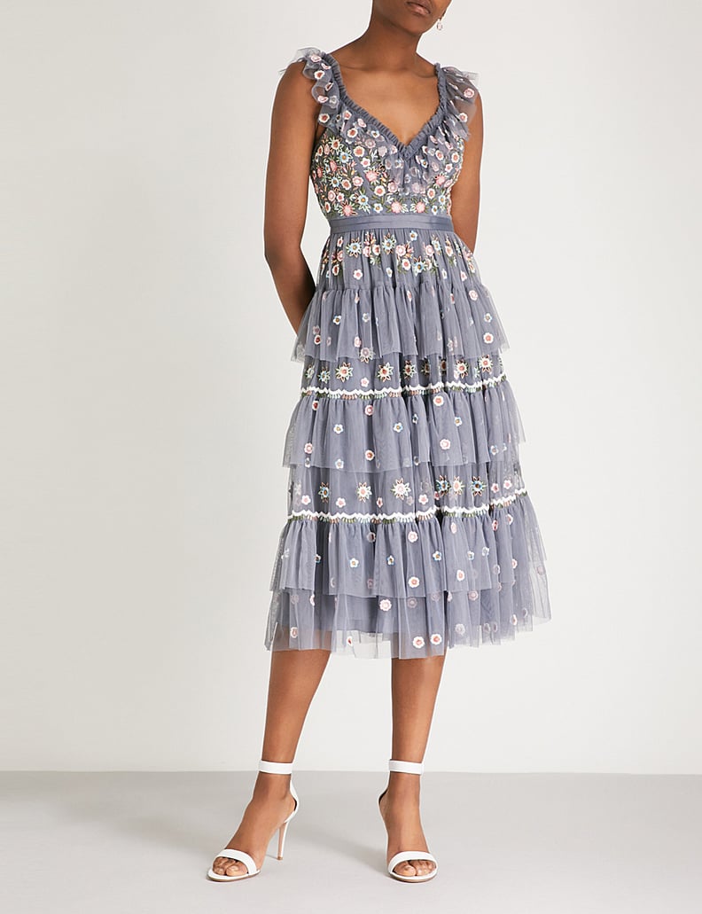 Needle and Thread Whimsical Embroidered Chiffon Dress