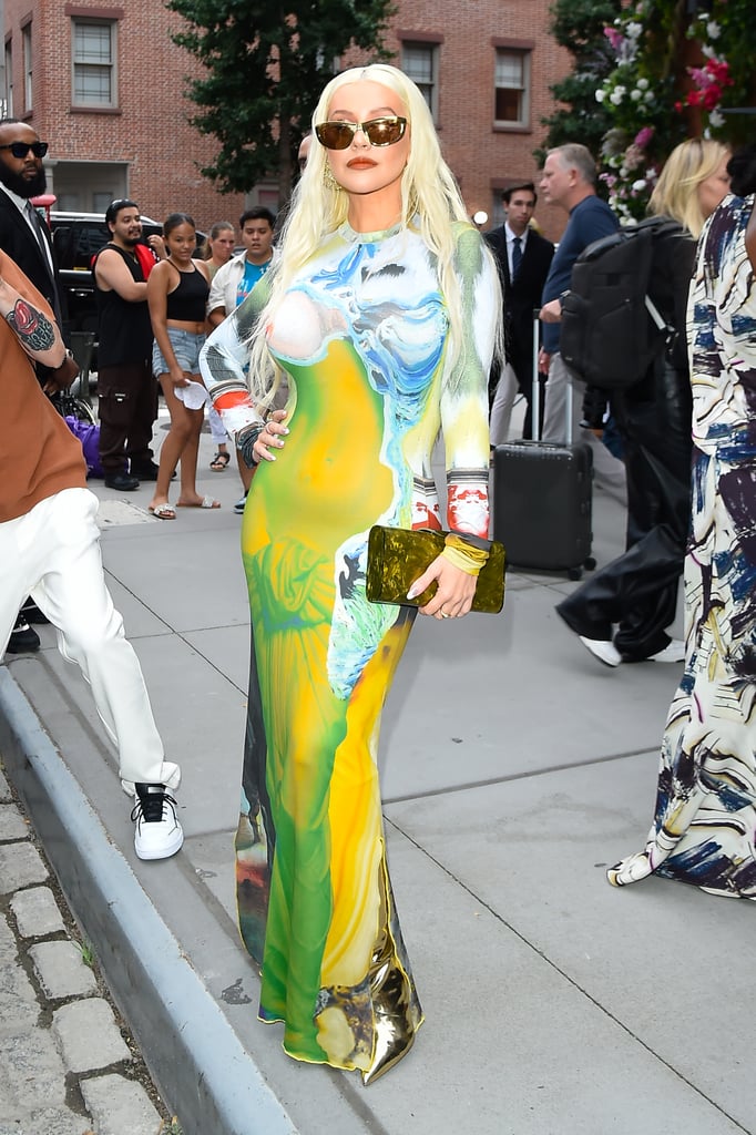 Christina Aguilera's Naked Illusion Dress at NYFW