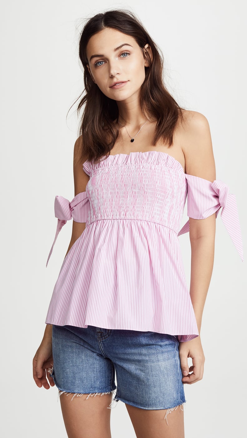 English Factory Off Shoulder Top with Smocking