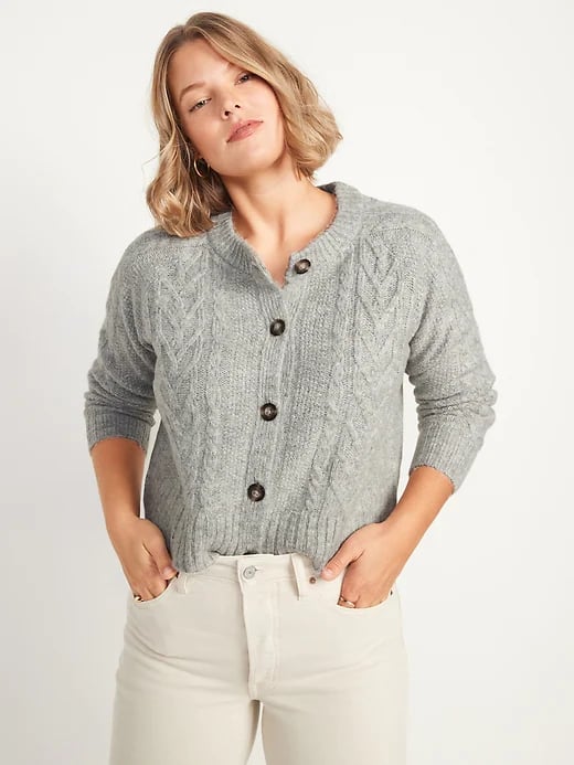 Old Navy Cropped Cable-Knit Cardigan Sweater