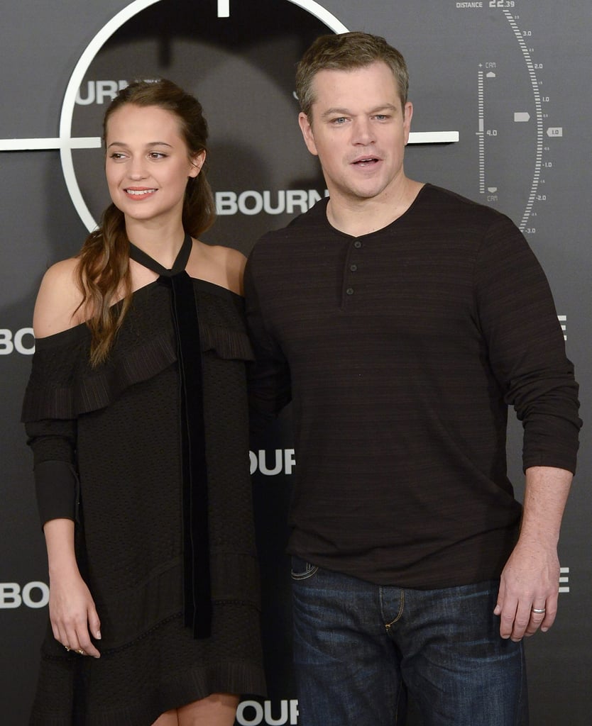 Alicia Vikander and Matt Damon at Jason Bourne Photocall