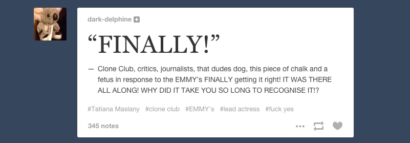 Internet Reactions to Tatiana Maslany's Emmy Nomination