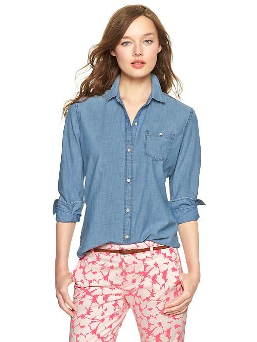 Gap 1969 Chambray One-Pocket Shirt