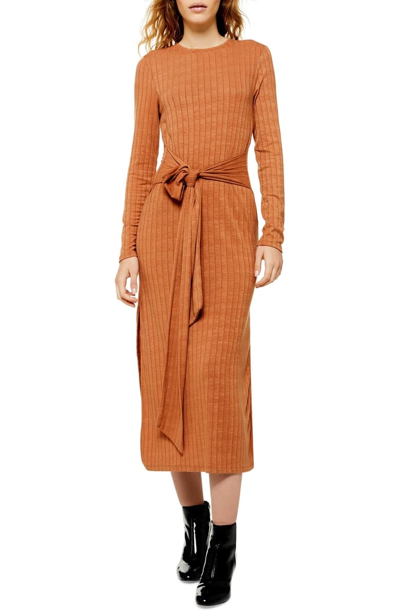 Topshop tie waist online dress