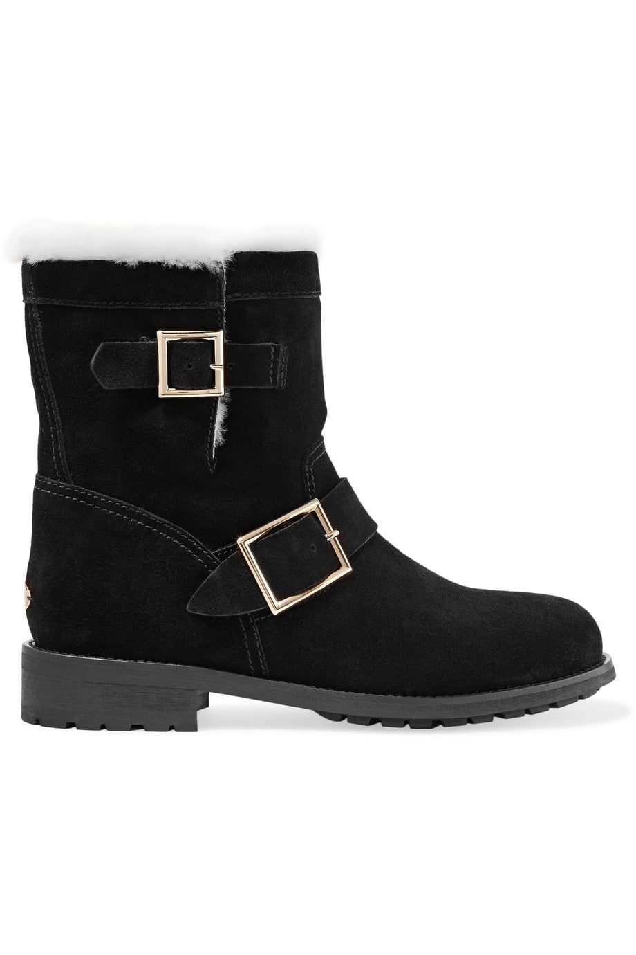 Jimmy Choo Youth Shearling Lined Suede Ankle Boots Gigi Hadid