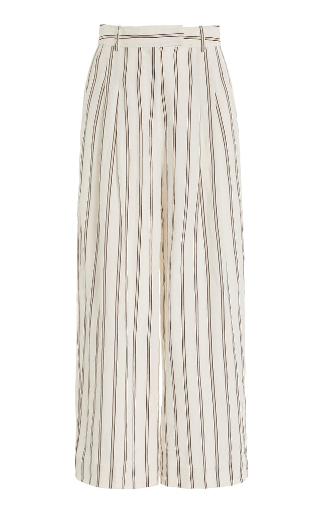 By Malene Birger Cymbaria Striped Linen-Blend Wide-Leg Pants