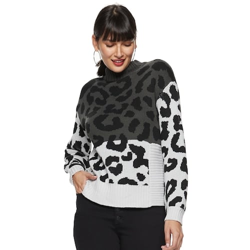Kohls leopard sweater hotsell