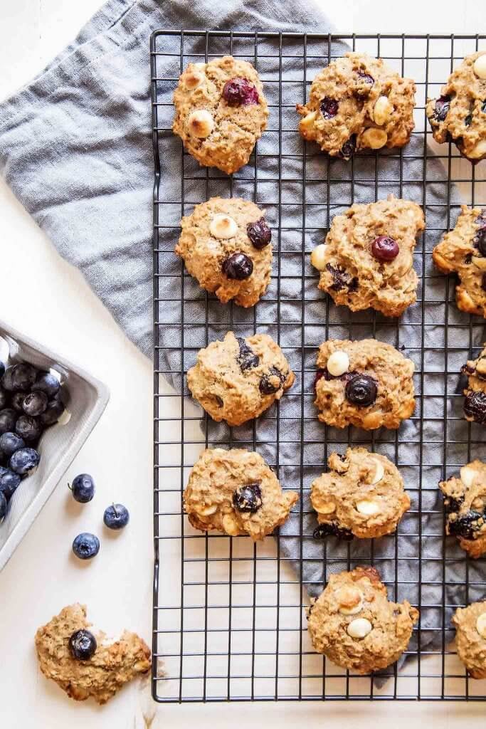 Blueberry and  White Chocolate Quinoa Breakfast Cookies
