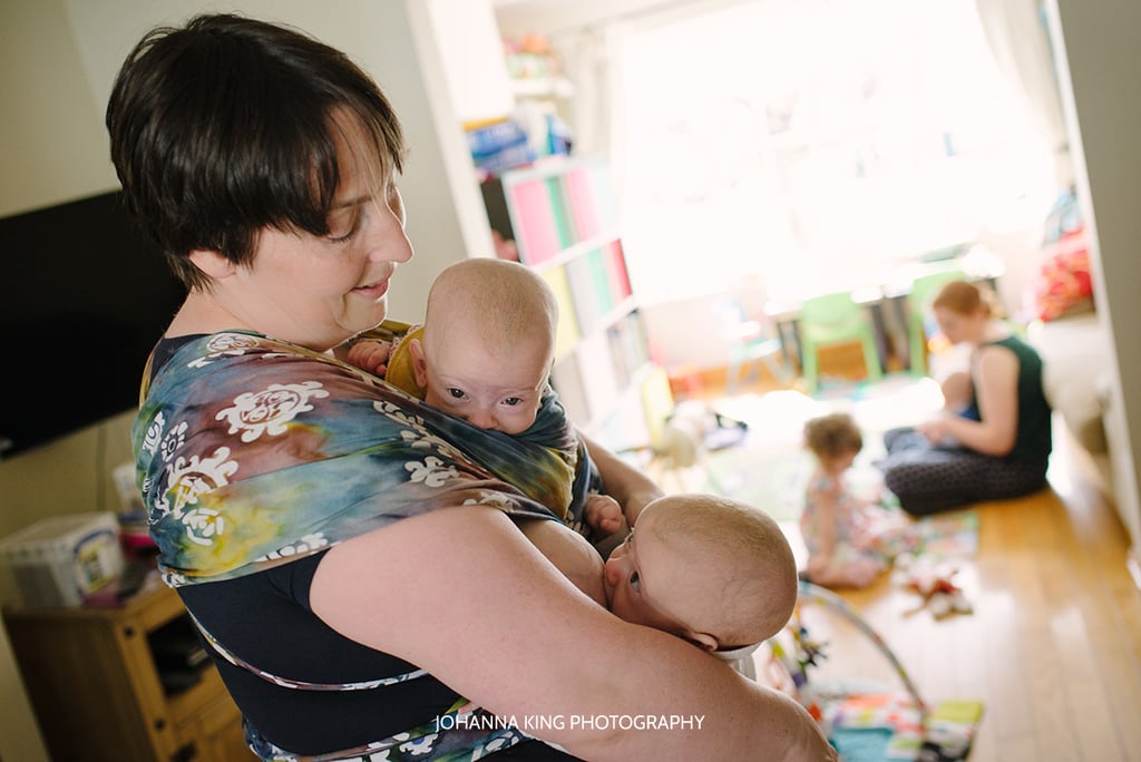 Moms Tandem Breastfeeding Triplets and Toddler