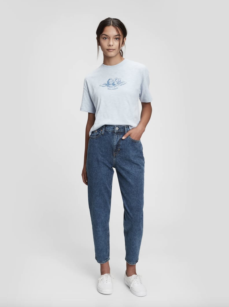 Gap Teen Organic Cotton Sky-High Rise Mom Jeans With Washwell