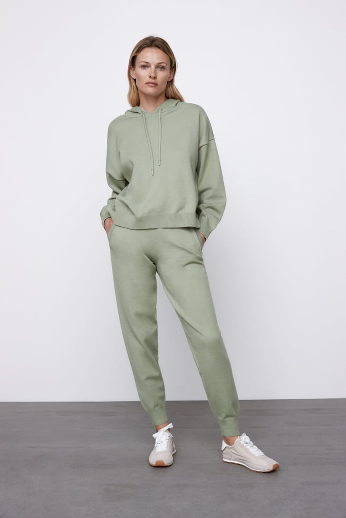 Zara Knit Jogger Pants and Hooded Knit Sweatshirt