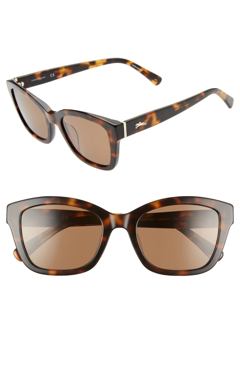 Longchamp Heritage 53mm Polarized Square Sunglasses
