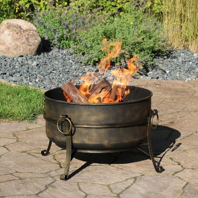 A Rustic Firepit: Cauldron Steel Wood Burning Fire Pit