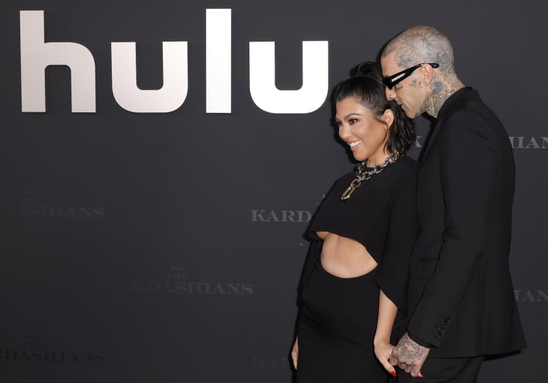 Kourtney Kardashian and Travis Barker at "The Kardashians" Premiere