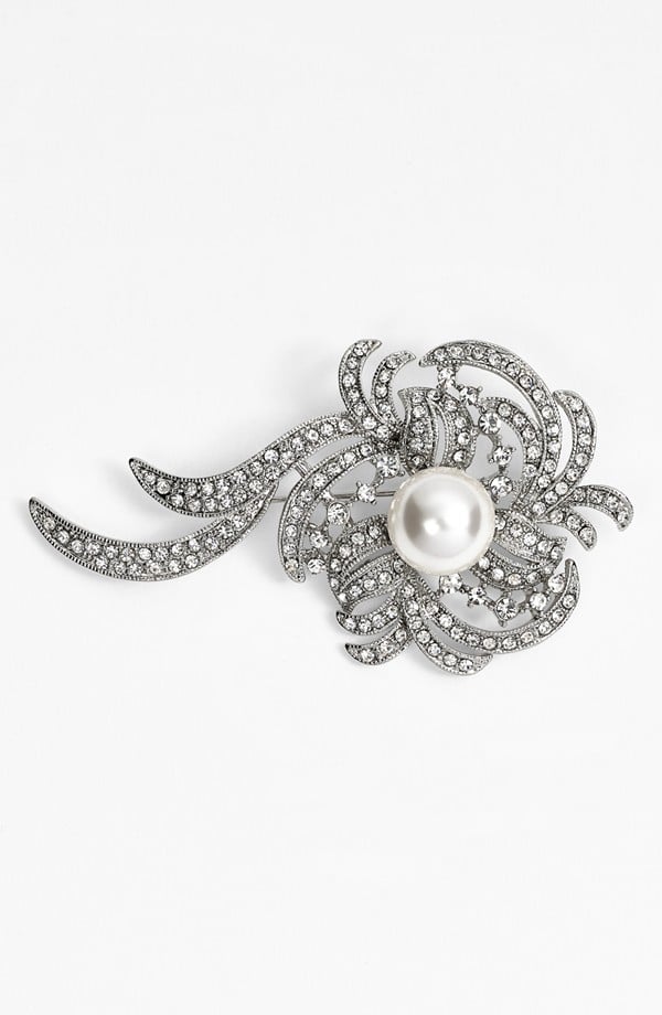 Nina "Janice" Faux Pearl & Crystal Brooch ($44)