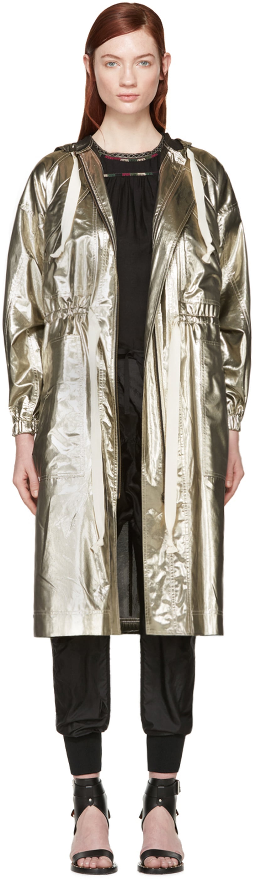 Zendaya Gold Trench Coat | POPSUGAR Fashion
