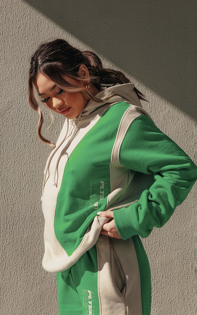 PrettyLittleThing Colour Block Oversized Sports Hoodie