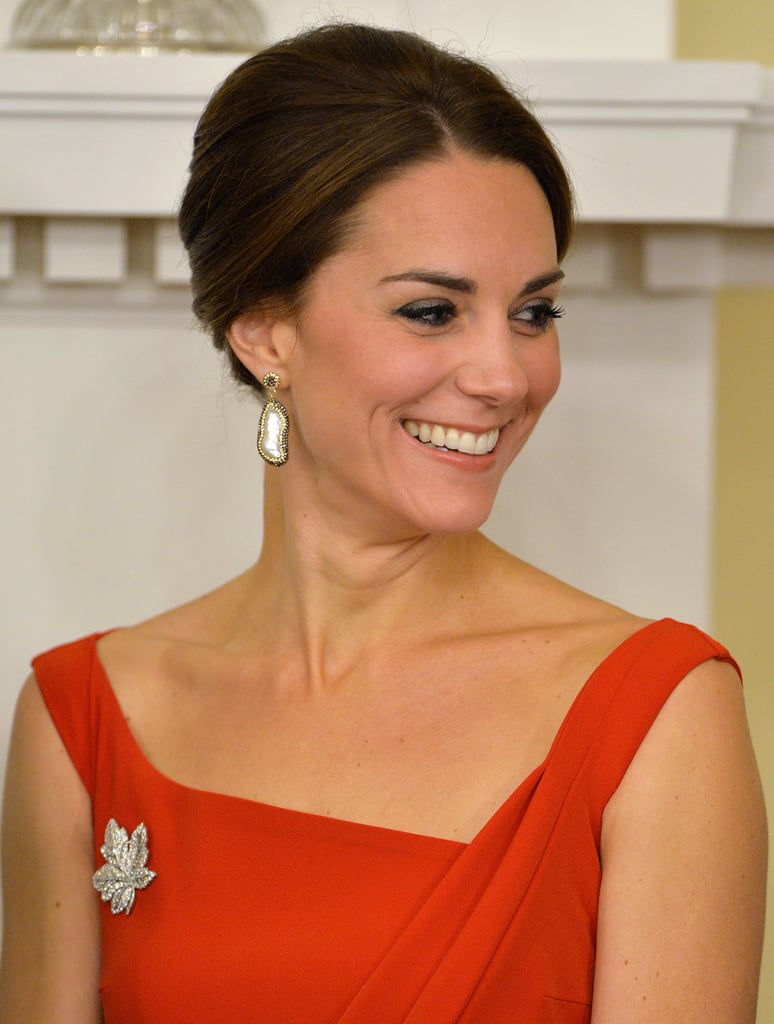 Kate Middleton Red Preen Dress in Canada September 2016