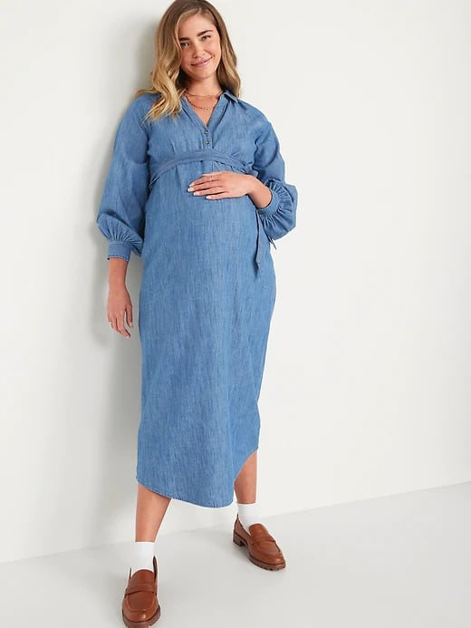 Old Navy Maternity Chambray Tie-Belt Shirt Dress