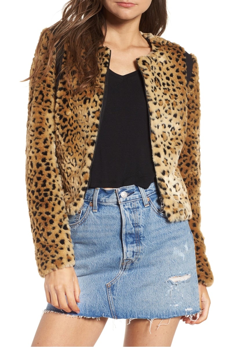 Tinsel Faux Fur Leopard Jacket