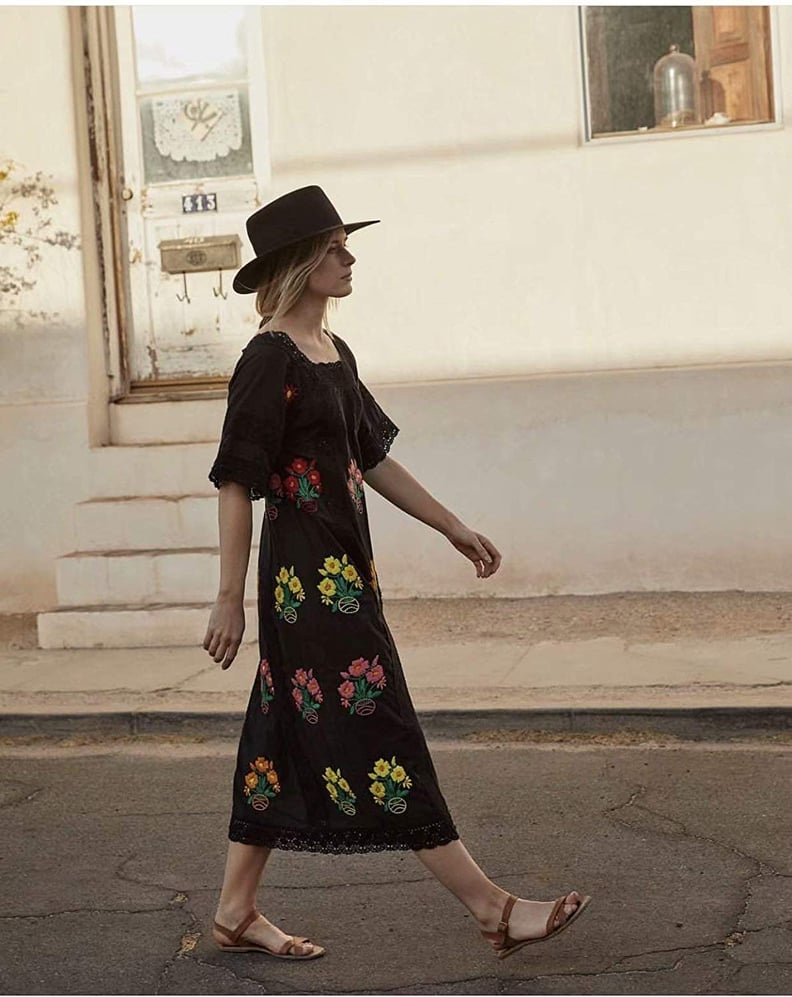 R.Vivimos Floral Embroidery Midi Dresses