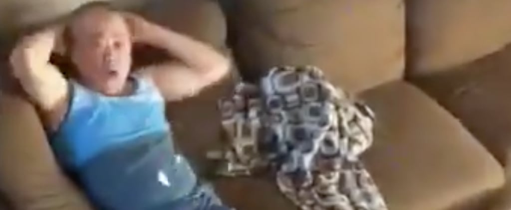 Girl Scares Dad With Confetti Cannon
