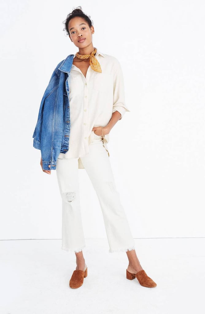 Madewell Women's Ex-Boyfriend Side Button Flannel Shirt