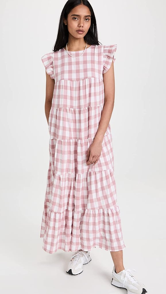 Pink Gingham: English Factory Maxi Tiered Baby Doll Dress