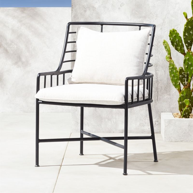 Breton Matte Black Metal Dining Chair