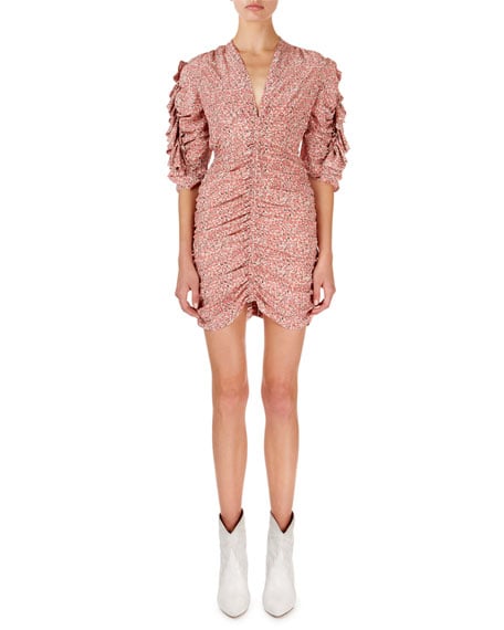 Andor Floral Ruched-Seam Minidress