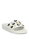 Tory Burch Vail Embellished Leather Slide Sandals