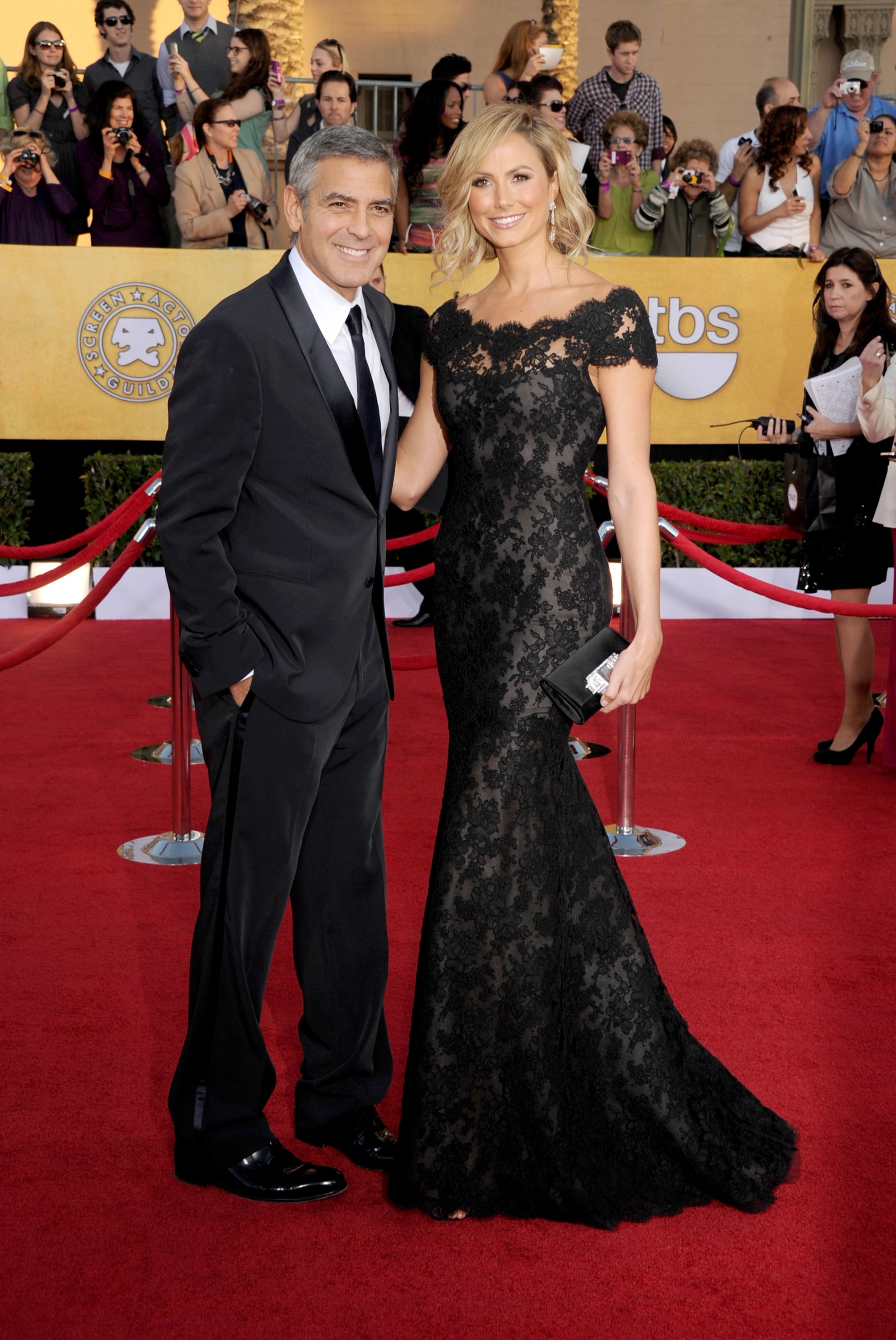 George Clooney and Stacey Keibler at the SAG Awards