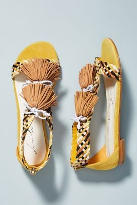 Lola Cruz Tasseled Sandals