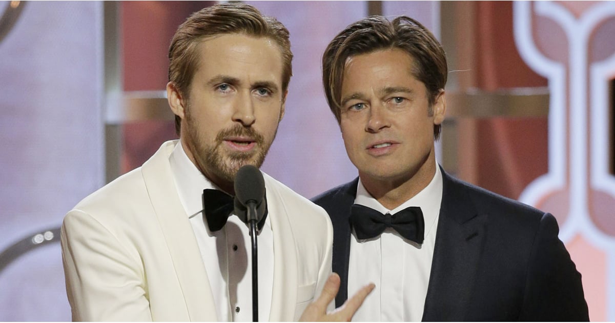 Ryan Gosling and Brad Pitt's Speech at Golden Globes 2016 POPSUGAR