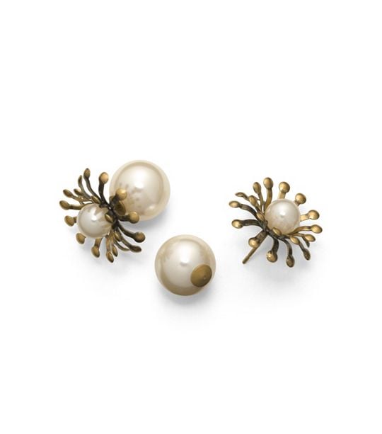 Tory Burch Pearl Floral Stud Earring