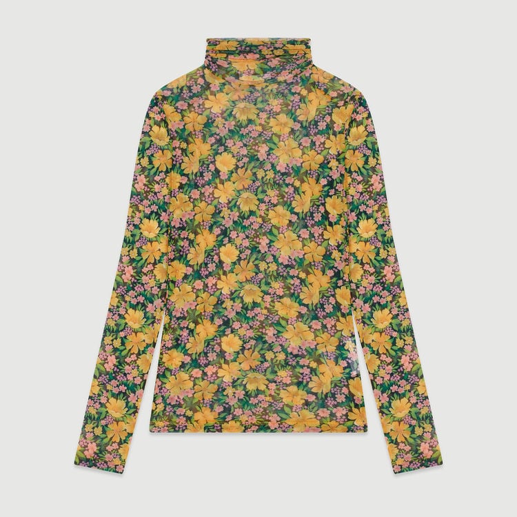 Maje Thomas Printed T-shirt With Round Collar