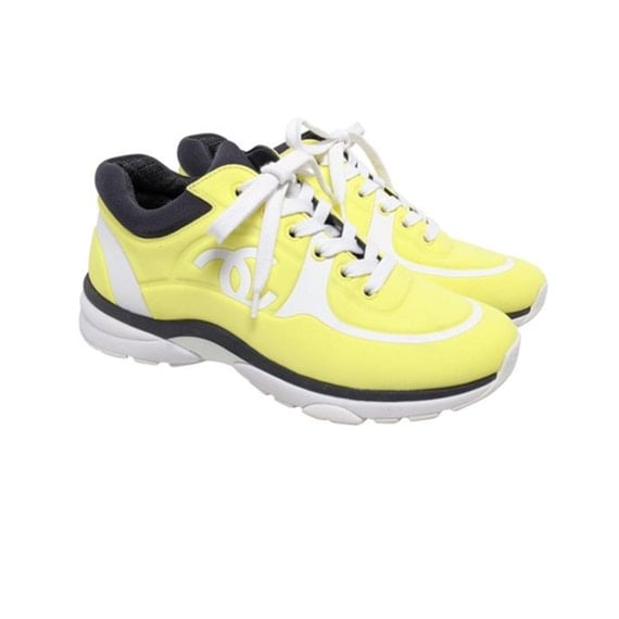 Chanel Neon Yellow Lycra Sneakers | 100+ Vintage and Secondhand Chanel  Pieces We're Losing Our Minds Over | POPSUGAR Fashion Photo 32