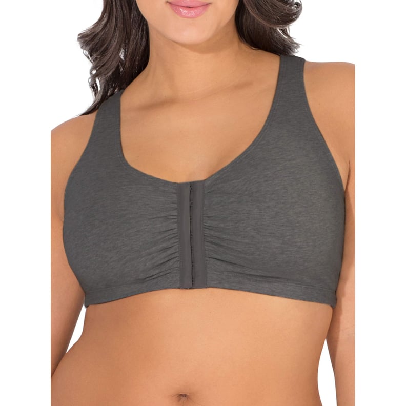 Fruit Of The Loom Women's Front Close Racerback Sport Bra, 2-pack White  With Grey/black With Grey 38 : Target
