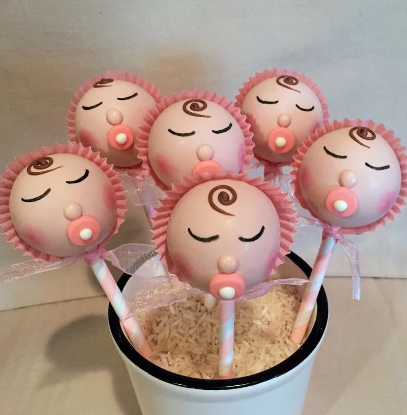 Baby shower favors Baby Rattle Cake Pops