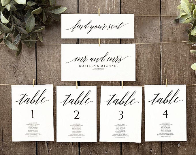 Wedding Seating Chart Template