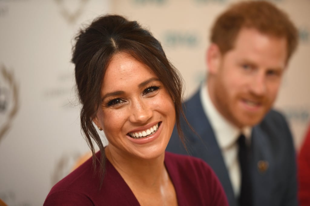 Meghan Markle's Hugo Boss Burgundy Leather Skirt