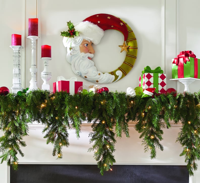 Santa Moon Wreath With Cascading Garland