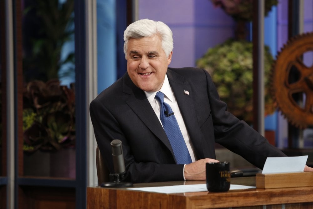 Jay Leno sat at his desk one last time.