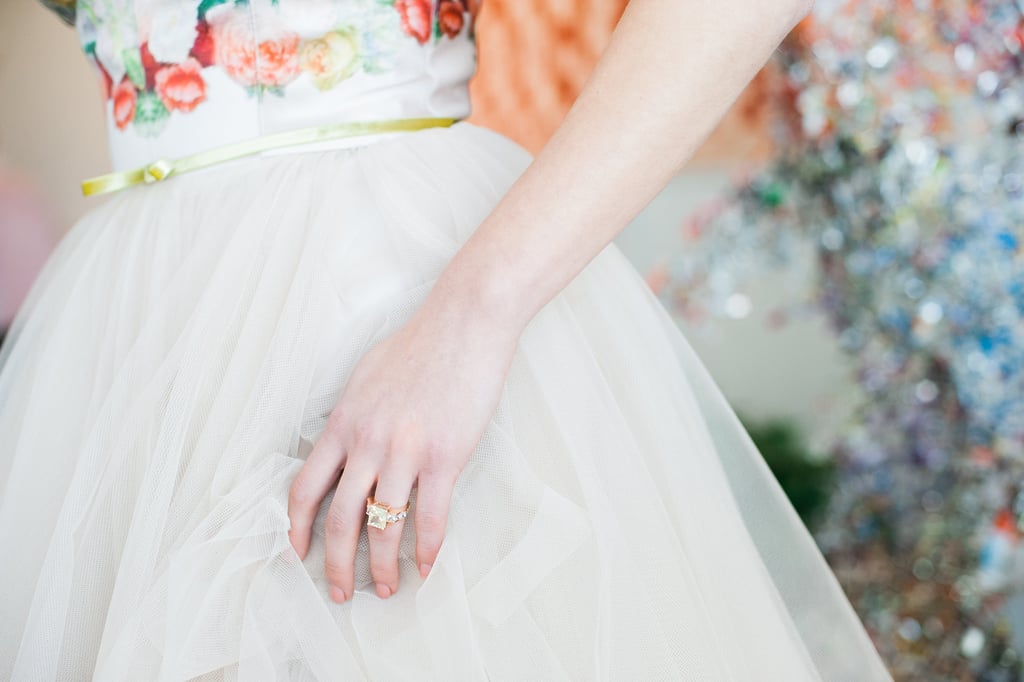 Vendors:

Bridal Gowns: Emma & Grace Bridal Studio
Cake: The Makery Cake Co.
Design, Planning, and Styling: Claire Gordon Events
Floral Design and Rentals: Yonder House + Floral Decor
Hair and Makeup: KimJ Beauty
Jewelry, Antique: Victoriana Antique Jewelry
Jewelry, Rings: Susie Bernardi, Diamond & Fine Jewelry Broker
Menswear: Denver Tux
Paper Goods: Lana's Shop
Photographer:  Ali & Garrett Wedding Photography
Venue: Carmen W. Gallery
Venue Management: Blue Eyes Consulting

— Stefania Sainato
Check out more great articles from Bridal Guide:

75 of the Prettiest Engagement Rings Right Now
The Biggest Wedding Trends For 2015
Find Your Perfect Dress With This Wedding Gown Gallery
Top Questions to Ask Your Wedding Vendors
Wedding Roles and Responsibilities: Who Does What?