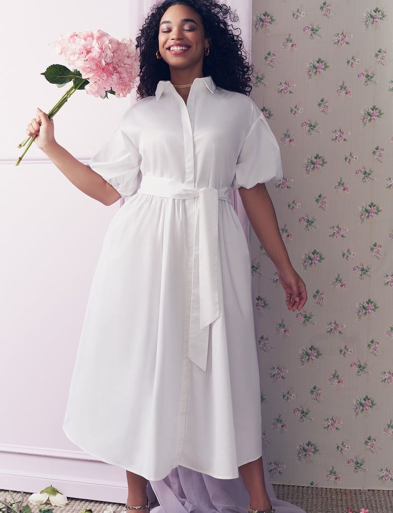 A Midi Shirt Dress: Eloquii Puff Sleeve Button Down Dress
