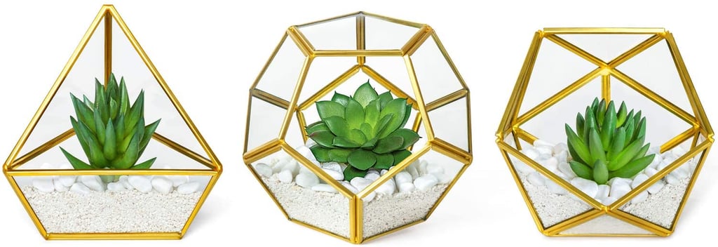 Something Modern: Mkono Mini Glass Geometric Terrarium With Artificial Succulent