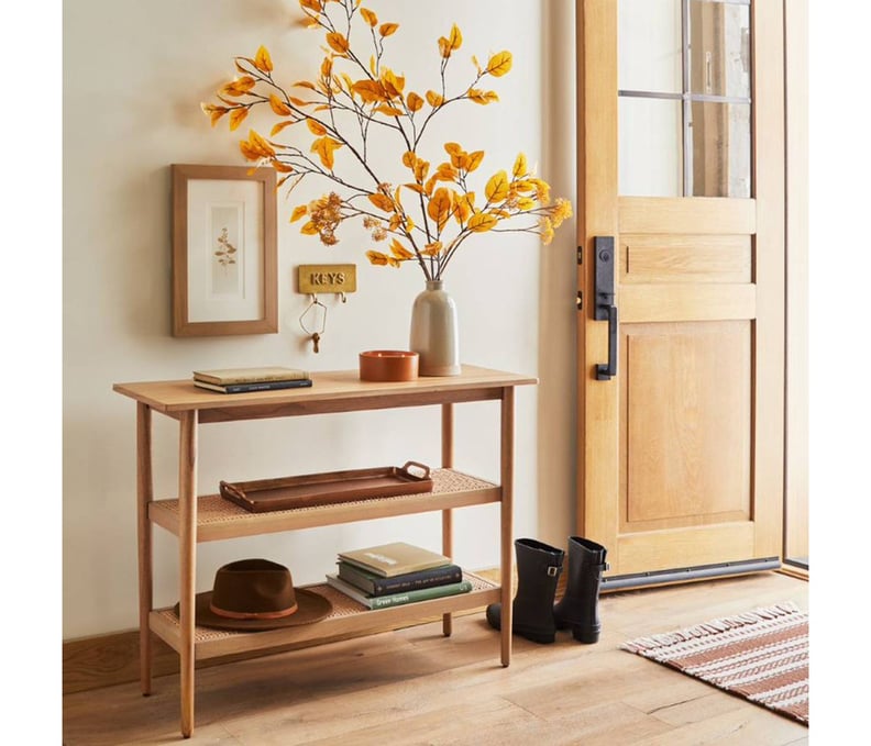 Wood Cane Console Table