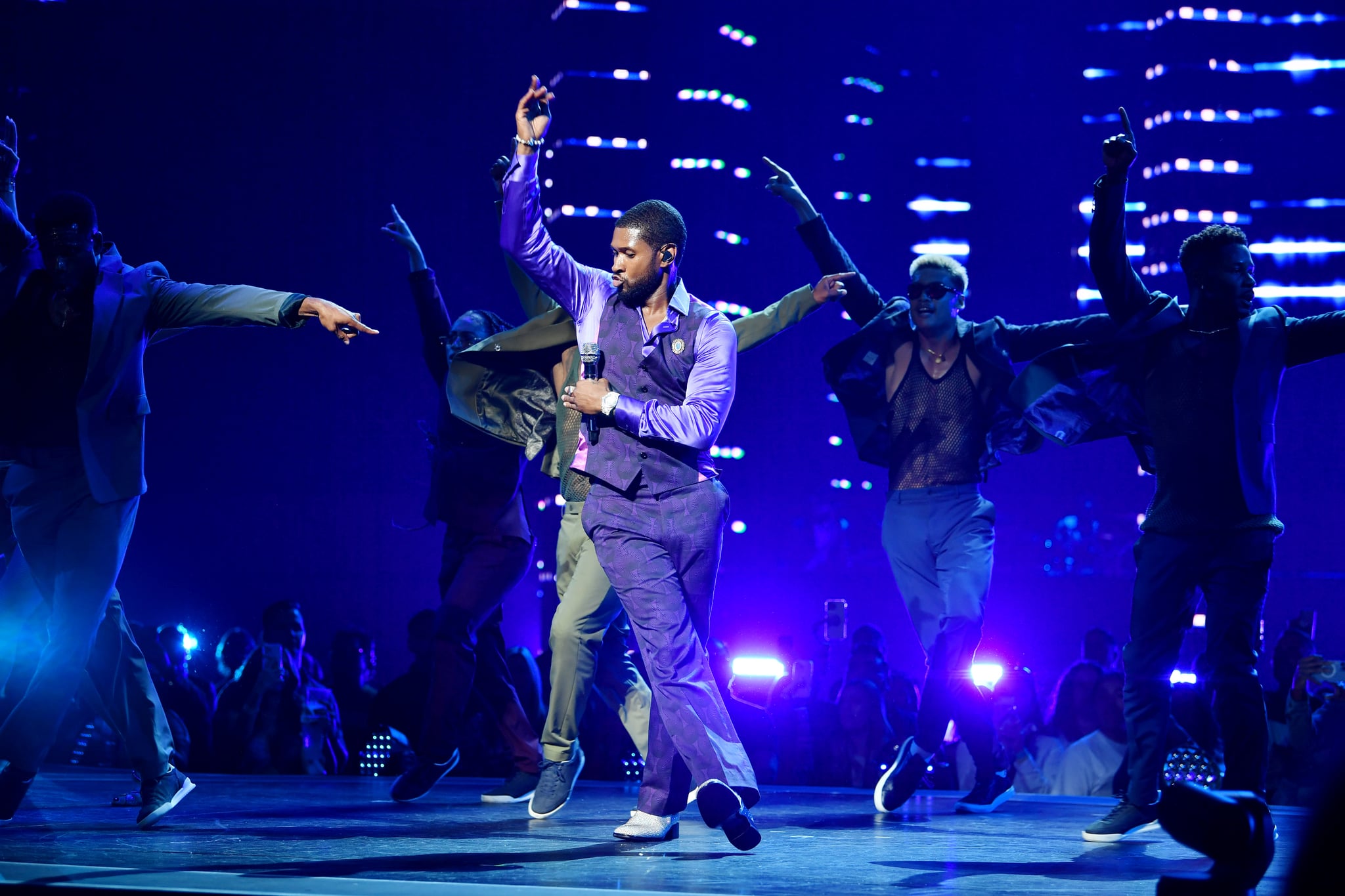 LAS VEGAS, NEVADA - JULY 15: Usher Performs at the grand opening of Usher: My Way - The Vegas Residency at Dolby Live at Park MGM on July 15, 2022 in Las Vegas, Nevada. (Photo by Denise Truscello/Getty Images for Dolby Live at Park MGM)