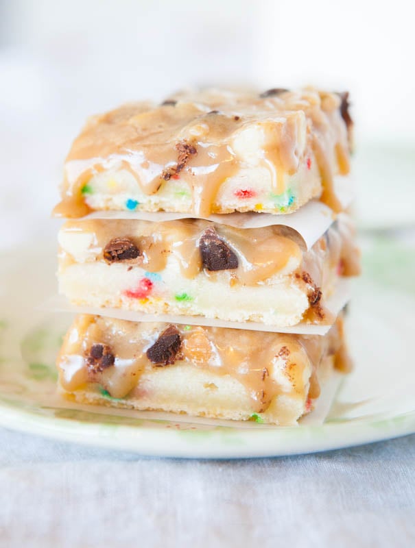 Cookie Butter Funfetti Triple Chip Bars